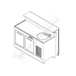 Banco Bar Refrigerato L150 Con Lavello Basic