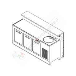 Banco Bar Refrigerato L200 Con Lavello Basic