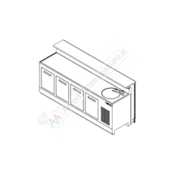 Banco Bar Refrigerato L250 Con Lavello Basic
