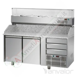 Banco Preparazione Pizza 2 Porte Con Piano In Granito -Vendite Arrediattrezzature banco preparazione pizza 2 porte con piano in granito 4