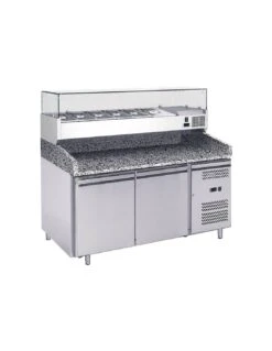 Banco Preparazione Pizza 2 Porte Con Portacondimenti