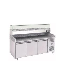 Banco Preparazione Pizza 3 Porte Con Portacondimenti