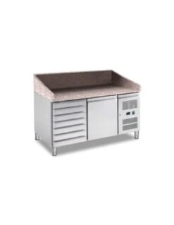 Banco Preparazione Pizza Con 1 Porta E 7 Cassetti 390 Litri
