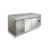 Banco Preparazione Pizza Refrigerato 2 Porte Con Cassettiera