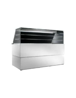 Banco Vetrina Espositiva Refrigerata 1377mm - Due Mensole Basso Consumo Acciaio Inox AISI 304