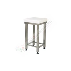 Ceppo In Polietilene Bianco Con Sgabello In Tubolare