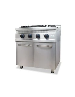 Cucina A Gas Professionale 4 Fuochi Su Mobile