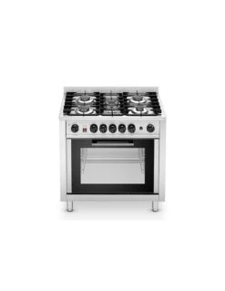 Cucina Inox 5 Fuochi Con Forno Elettrico Ventilato SERIE 600