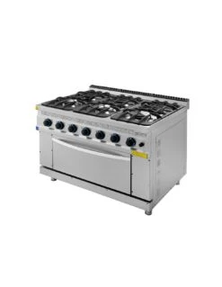 Cucina Professionale A Gas 6 Fuochi Con Forno SERIE 900