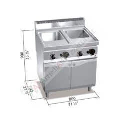 Cuocipasta A Gas Con Doppia Vasca Da 30 Litri