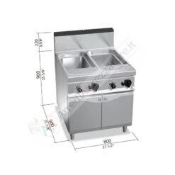 Cuocipasta A Gas Con Doppia Vasca Da 40 Litri