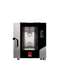 Forno A Gas Combinato Convezione Vapore 7 Teglie 1/1 GN Con Pannello Digitale Touch Con Tecnologia BLACK MASK