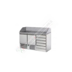 Saladette Con 2 Porte 6 Cassetti Piano Granito