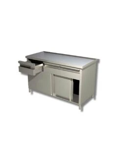 Tavolo Armadiato Con Ante Scorrevoli 100x70x90h