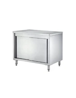 Tavolo Da Lavoro Inox Armadiato Ante Scorrevoli 1800x600x850(h) Mm