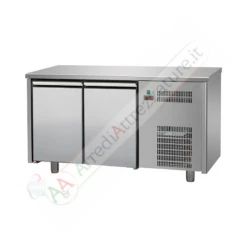 Tavolo Refrigerato 2 Porte Piano Acciaio Inox