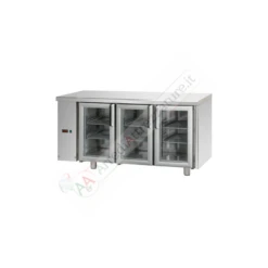 Tavolo Refrigerato 3 Porte In Vetro Gruppo SX Predisposto Per Unità Frigorifera Remota