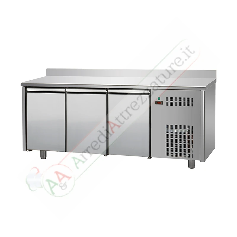 Tavolo Refrigerato 3 Porte Piano Acciaio Inox 4 Tavolo Refrigerato 3 Porte Piano Acciaio Inox - immagine 2