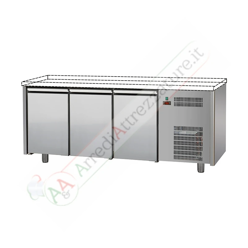 Tavolo Refrigerato 3 Porte Piano Acciaio Inox 5 Tavolo Refrigerato 3 Porte Piano Acciaio Inox - immagine 3