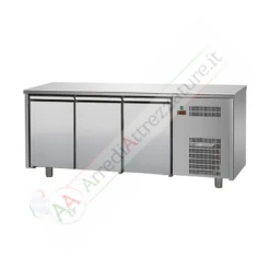 Tavolo Refrigerato 3 Porte Piano Acciaio Inox