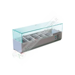 Vetrina Portacondimenti Refrigerata 120cm GN 1/4x5 Vaschette