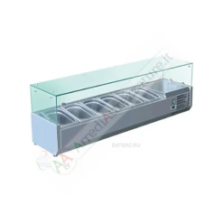 Vetrina Portacondimenti Refrigerata 140cm GN 1/4x6 Vaschette