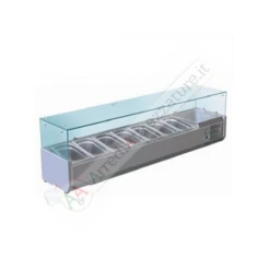 Vetrina Portacondimenti Refrigerata 150cm GN 1/4x7 Vaschette