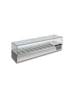 Vetrina Portacondimenti Refrigerata 200 Cm GN 1/3 X 9 Vaschette