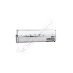 Vetrina Refrigerata In Acciaio Inox 120 Cm Per 4 Vaschette GN 1/3
