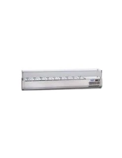 Vetrina Refrigerata In Acciaio Inox 215 Cm Per 9 Vaschette GN 1/3