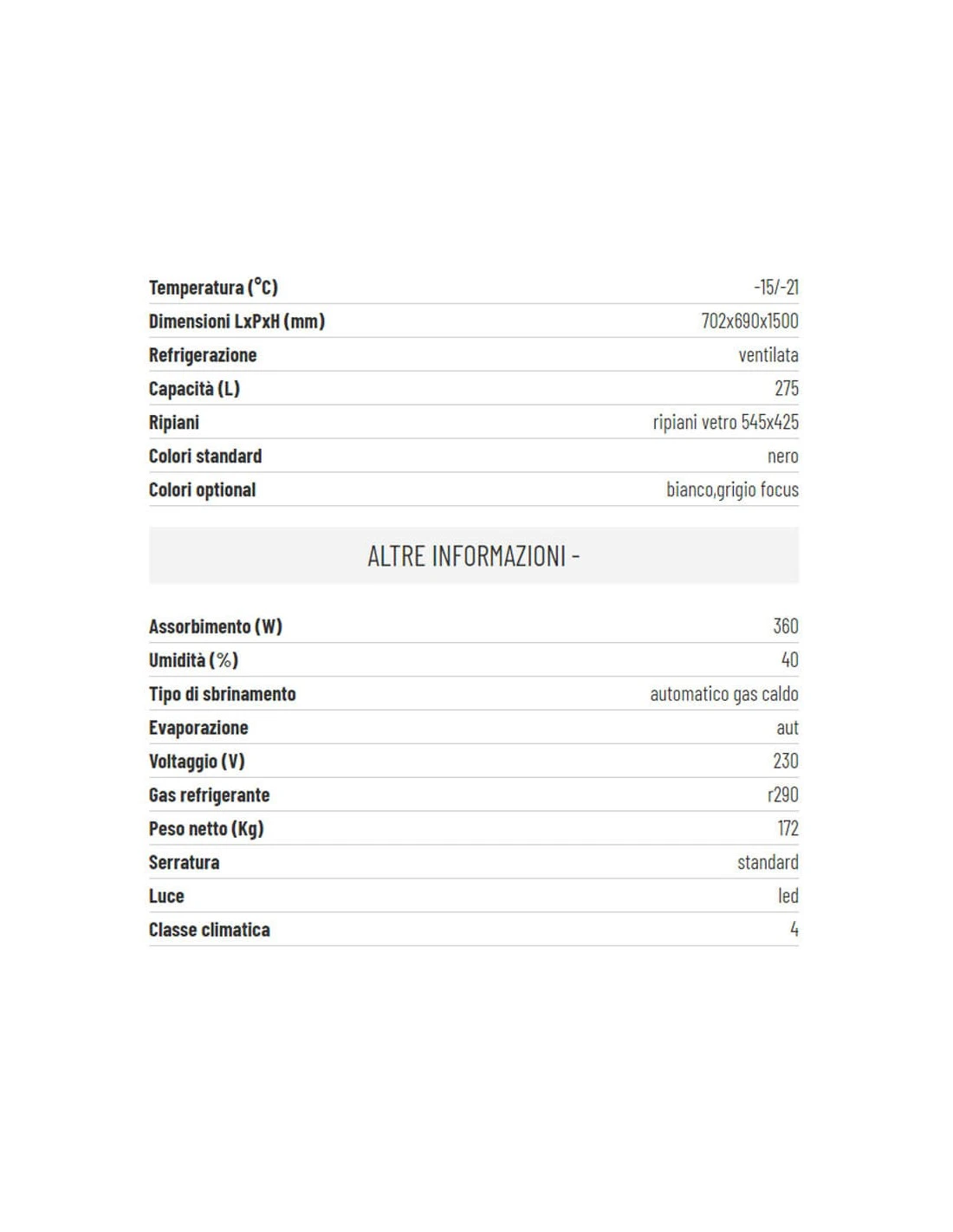 Vetrina Verticale A Bassa Temperatura -15/-21 °C 4 Vetrina Verticale A Bassa Temperatura -15/-21 °C - immagine 2